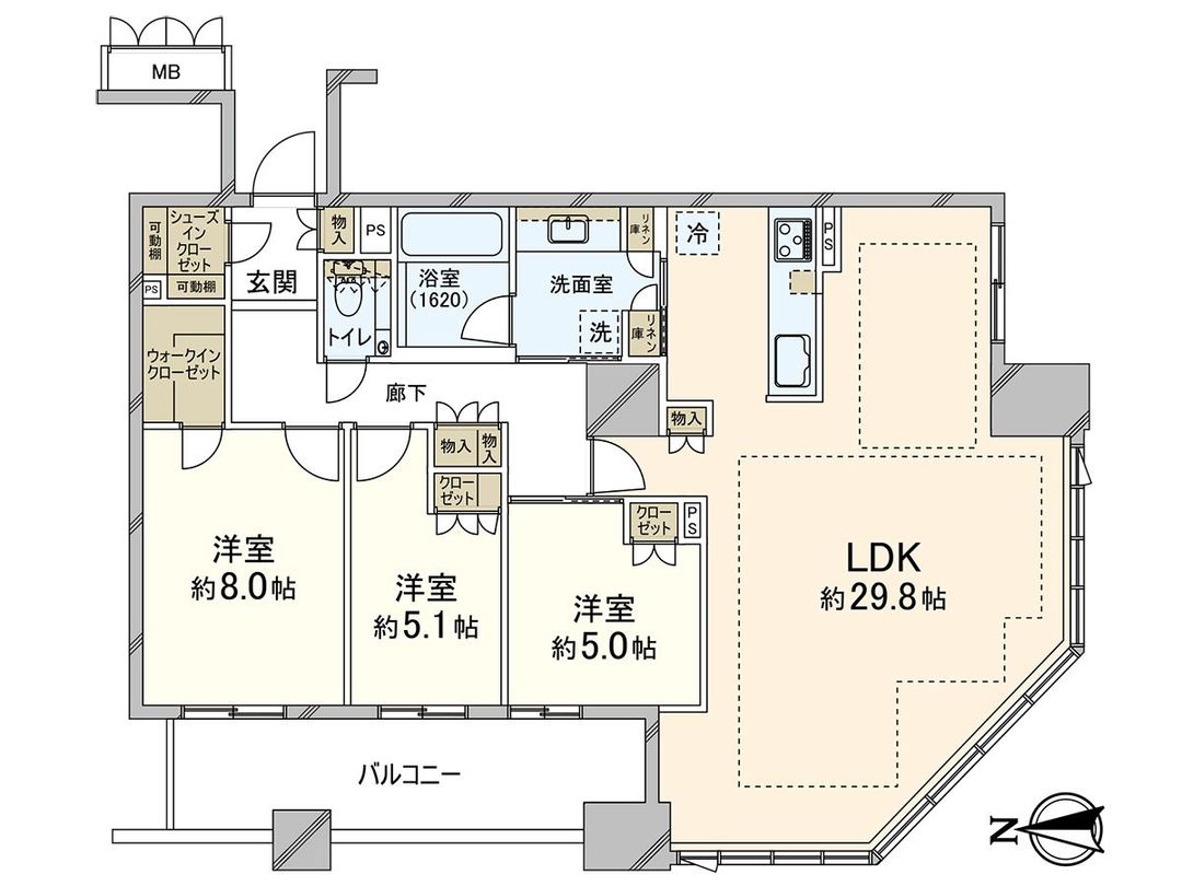 Brands Tower Osaka Honmachi 3LDK Condo in Chuo Ward - Thumbnail 3