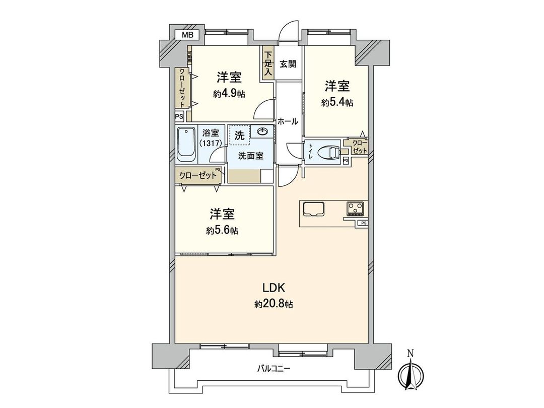 3LDK Apartment for Sale in Hakata-ku, Fukuoka City - Thumbnail 3