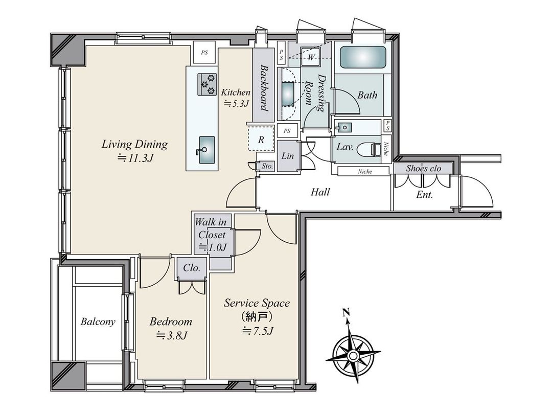 1SLDK Apartment for Sale in Diana Garden Hiroo, Minato-ku - Thumbnail 2