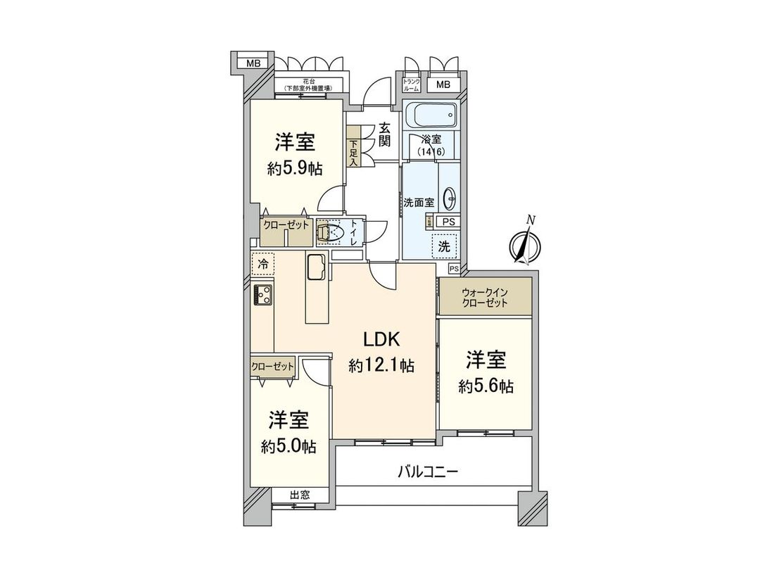 Renovated 3LDK Apartment in Fukuoka City Jonan Ward 72.93m² - Thumbnail 3