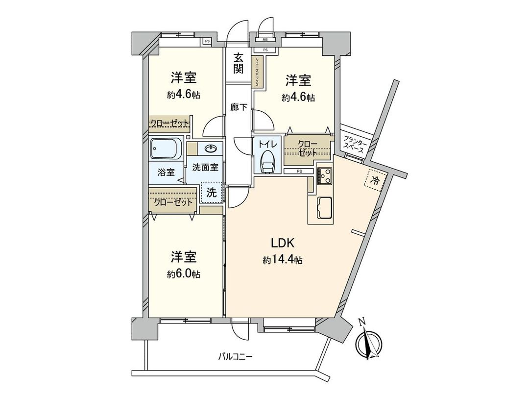 3LDK Apartment for Sale in Higashi Ward, Fukuoka City - Thumbnail 3