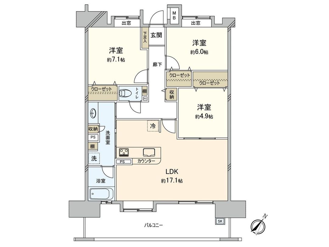 3LDK Apartment for Sale in Minami-ku, Fukuoka - Thumbnail 3