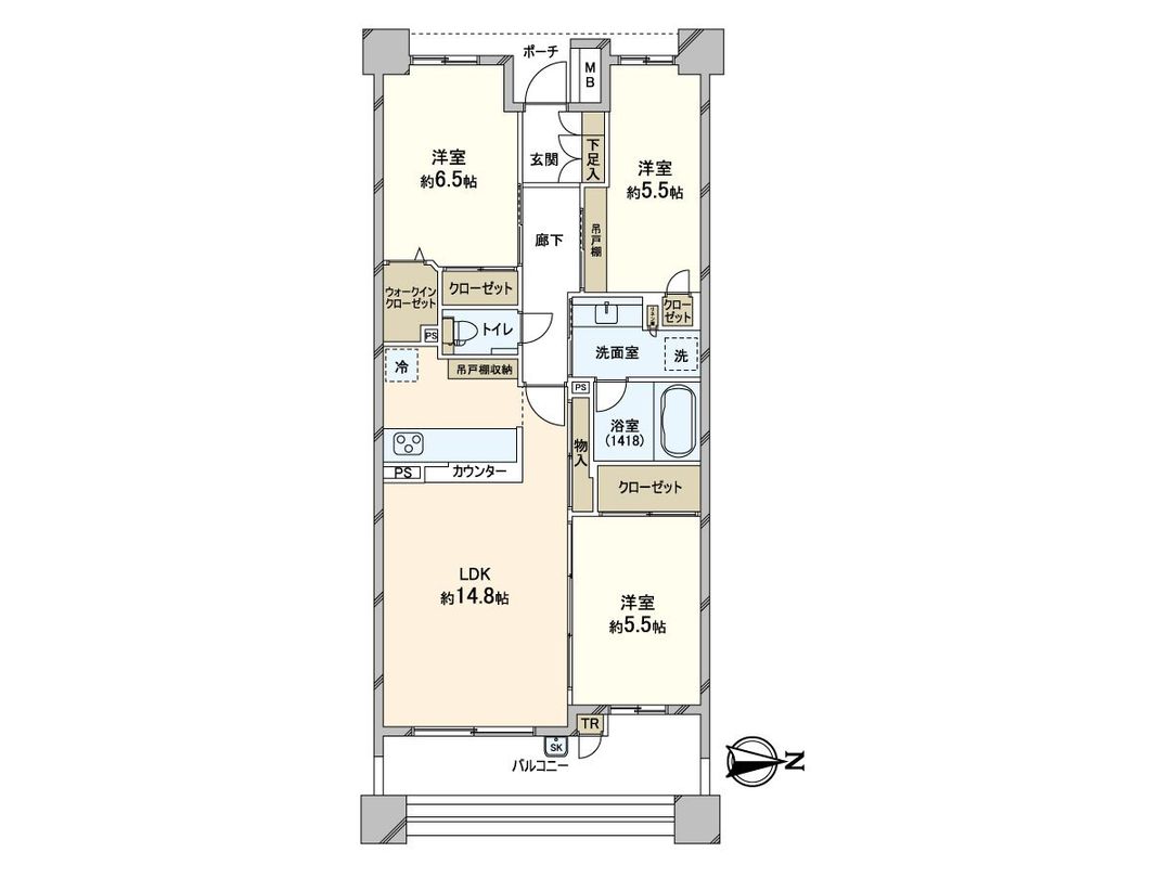 3LDK Apartment near Konandai Station, Yokohama with Landmark Tower View - Thumbnail 3