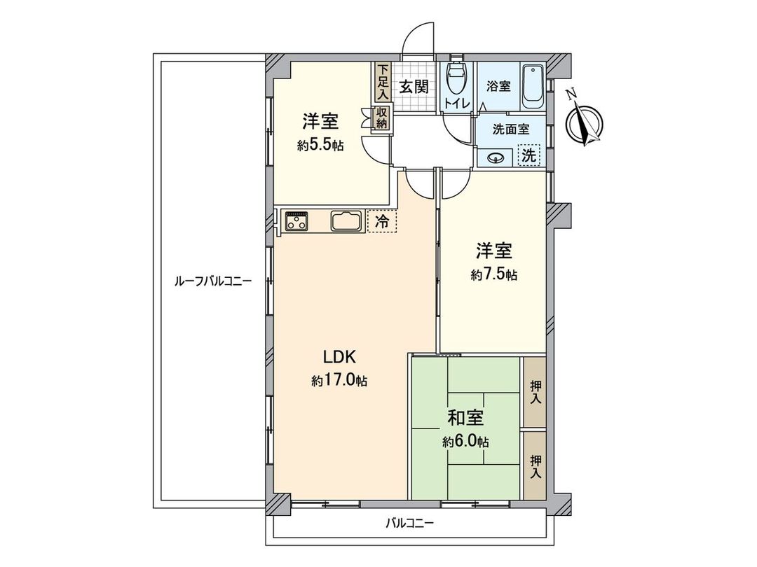 3LDK Apartment for Sale in Higashi Ward, Fukuoka - 79.76m² - Thumbnail 3