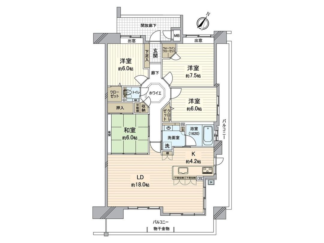 4LDK Top Floor Apartment in Haraojima, Okayama City - Thumbnail 3