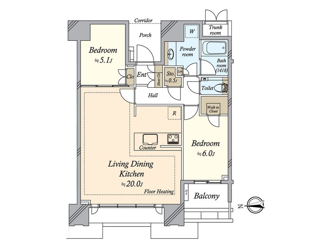 Do Tour EAST 2LDK Apartment in Harumi, Tokyo - Thumbnail 3