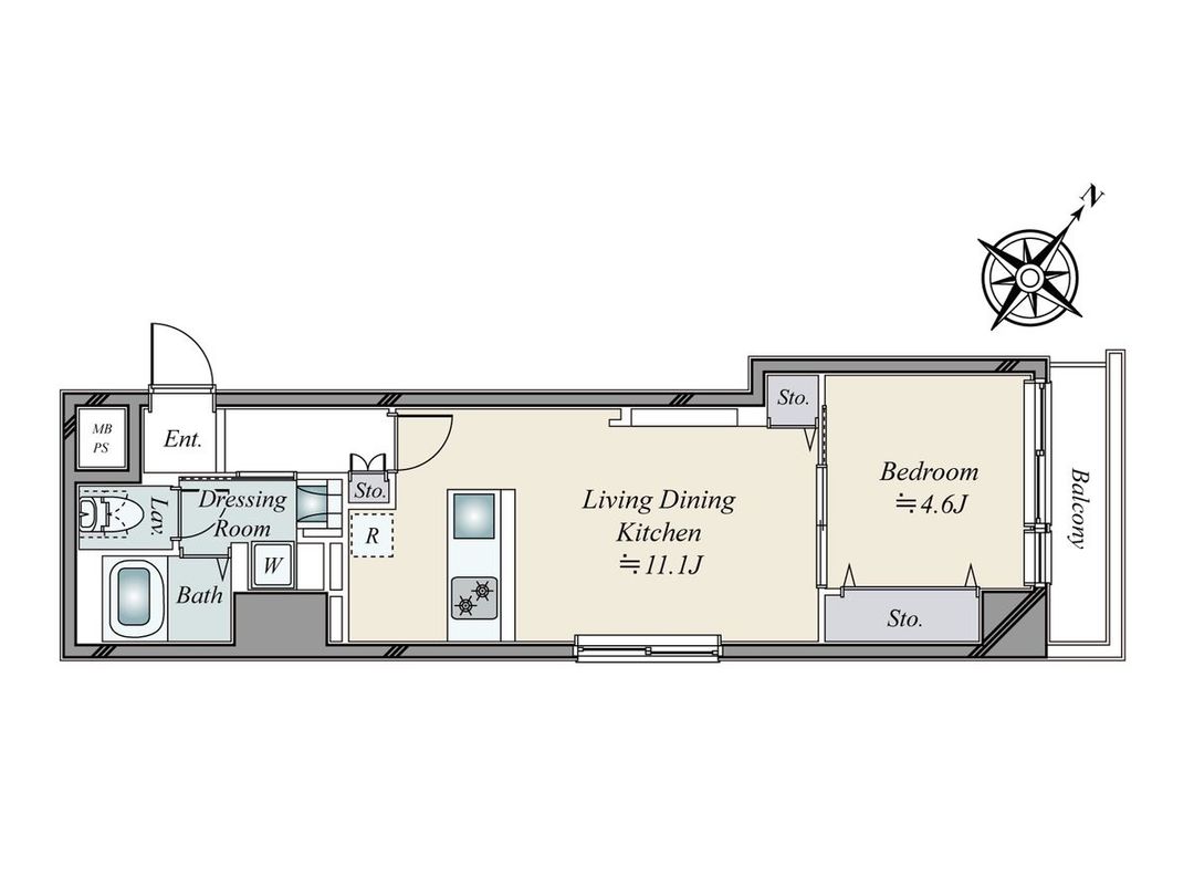 1LDK Apartment for Sale in Nihonbashi-Hamacho, Chuo Ward - Thumbnail 3