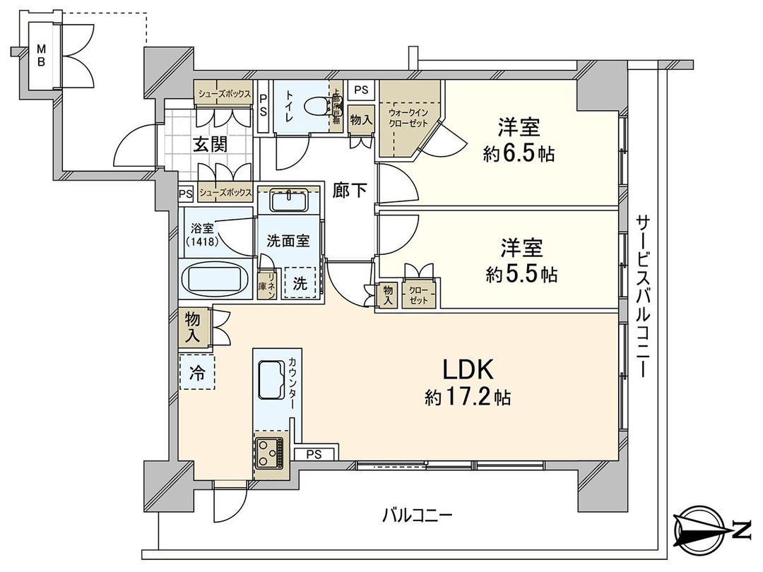 2LDK Apartment for Sale in Chuo Ward, Osaka – 68.61 sqm - Thumbnail 3