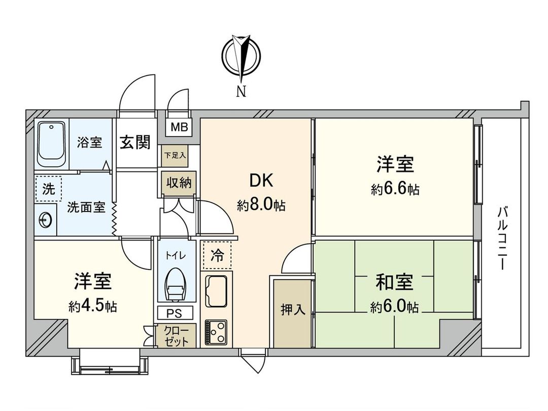 3DK Apartment for Sale in Kikuna, Kohoku Ward, Yokohama - Thumbnail 3
