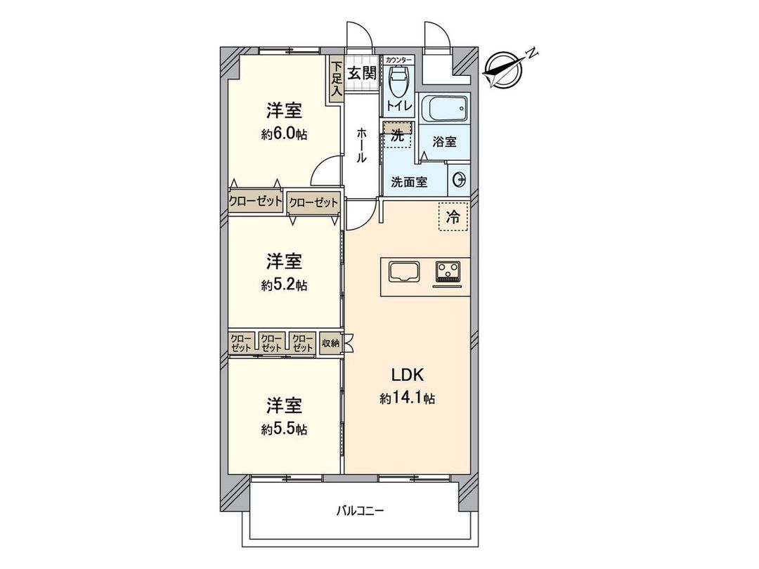 3LDK Apartment for Sale in Aoba, Higashi-ku, Fukuoka City - Thumbnail 3