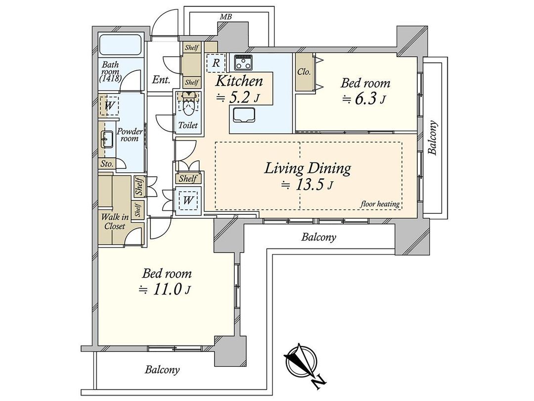 Canal First Tower 2LDK Apartment in Shinonome, Tokyo - Thumbnail 3