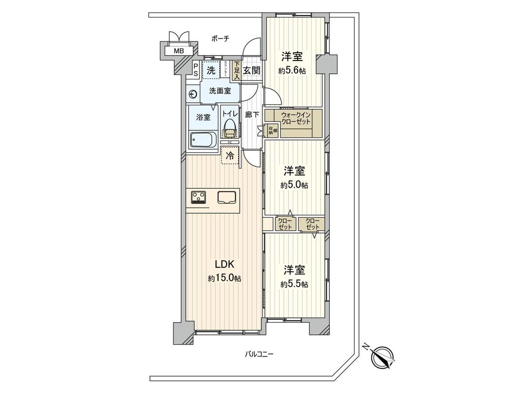 3LDK Apartment for Sale in Kamoi, Yokohama - Renovated 2026 - Thumbnail 3
