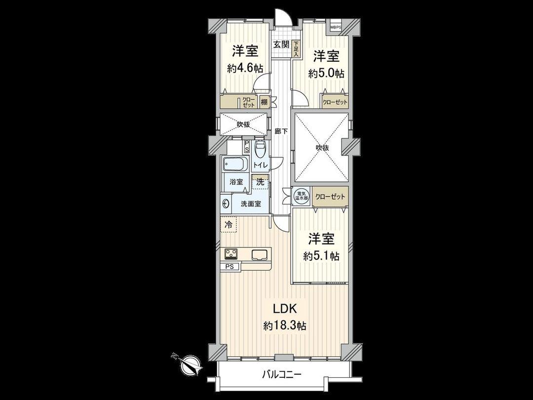 Renovated 3LDK Apartment in Chuo Ward, Fukuoka - Thumbnail 3
