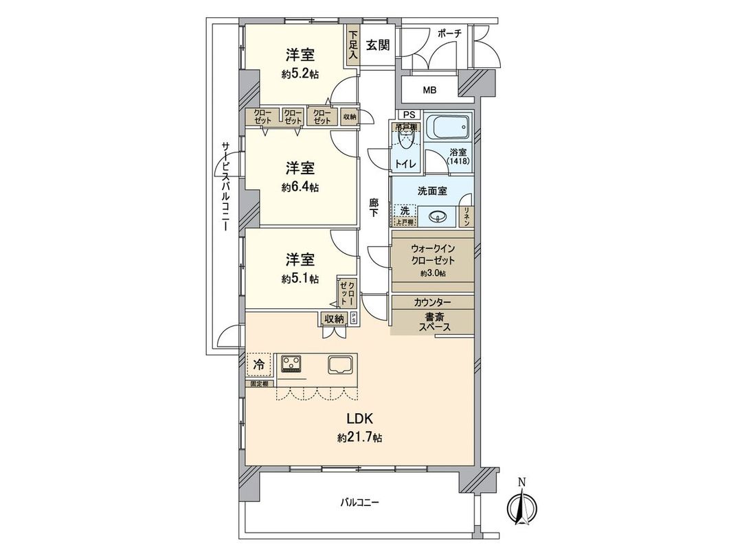 3LDK Apartment for Sale in Kashihama, Fukuoka City - Thumbnail 3