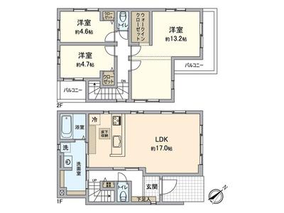 Newly Built 3LDK House in Higashi-ku, Fukuoka City — Floorplan, Higashi, Fukuoka