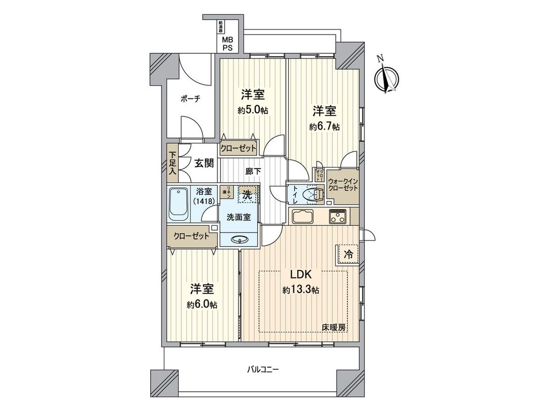 Renovated 3LDK Apartment in Hachioji, Tokyo - 70.4 sqm - Thumbnail 2