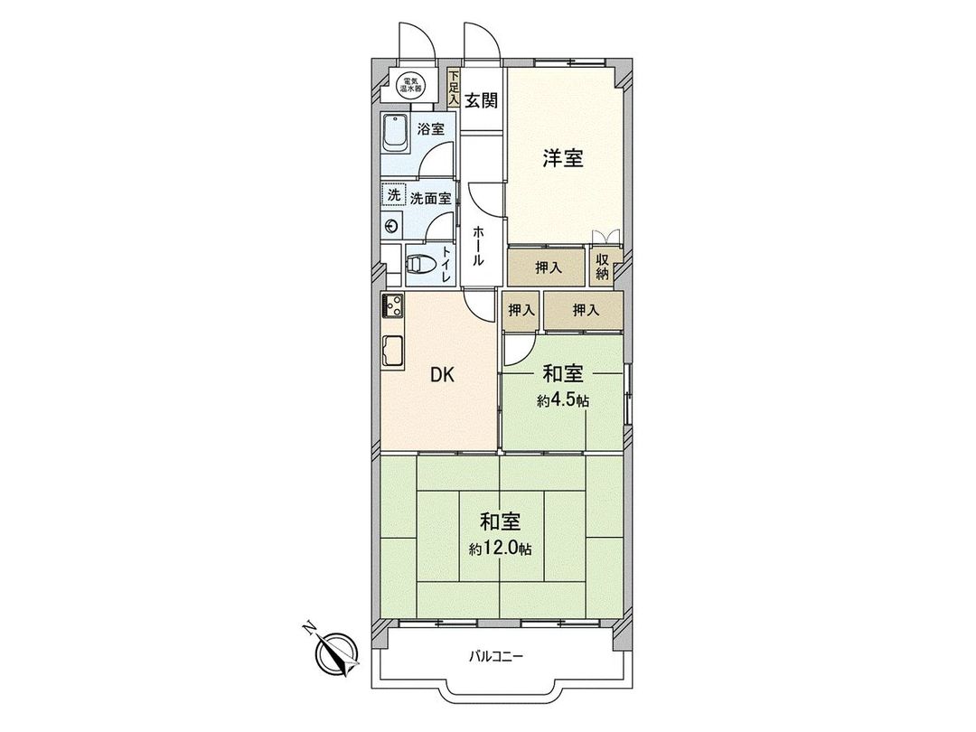 3DK Condominium in Chikushino City, Fukuoka - 64.8 sqm - Thumbnail 3