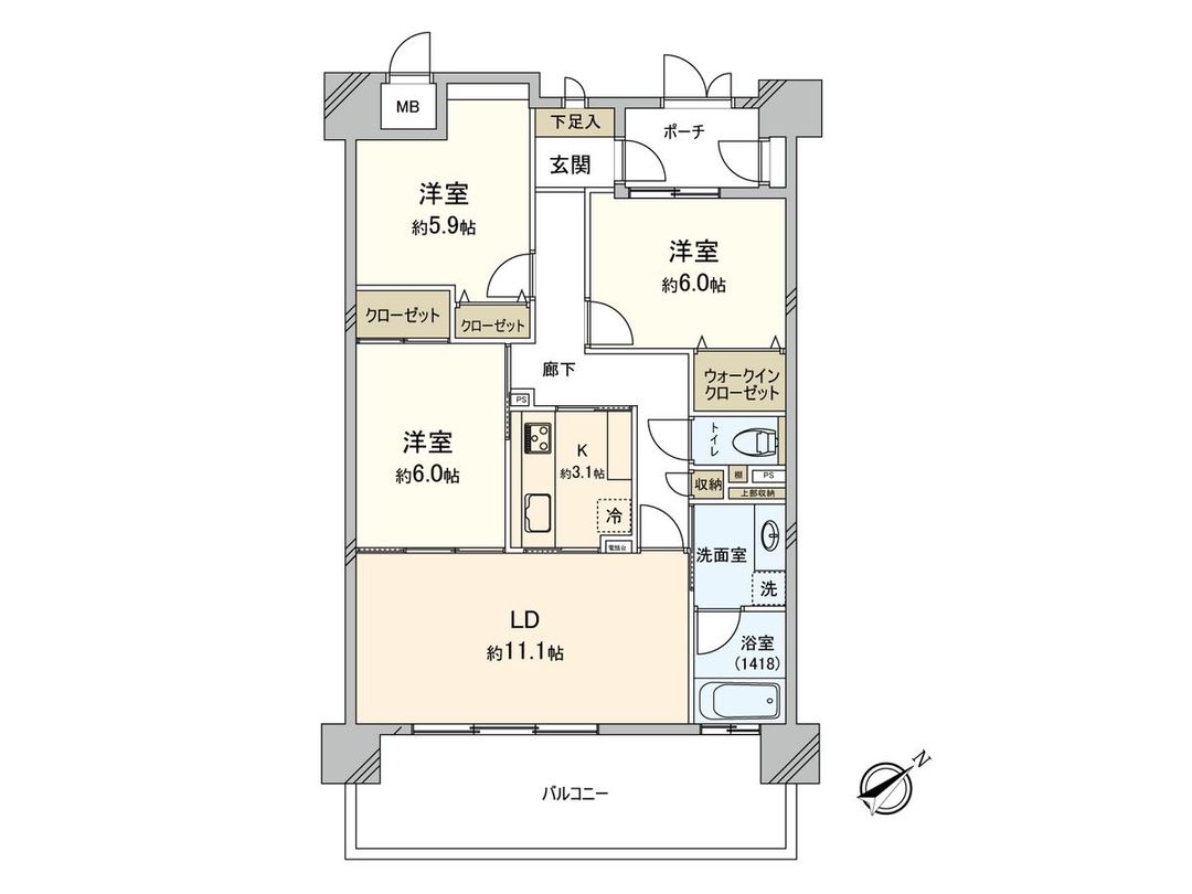 Renovated 3LDK Apartment for Sale in Hatsukaichi, Hiroshima - Thumbnail 3