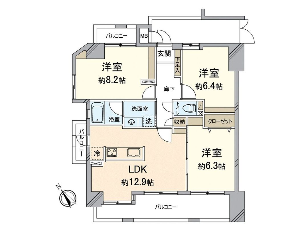 3LDK Apartment for Sale in Fukutsu City Near Fukuma Station - Thumbnail 3