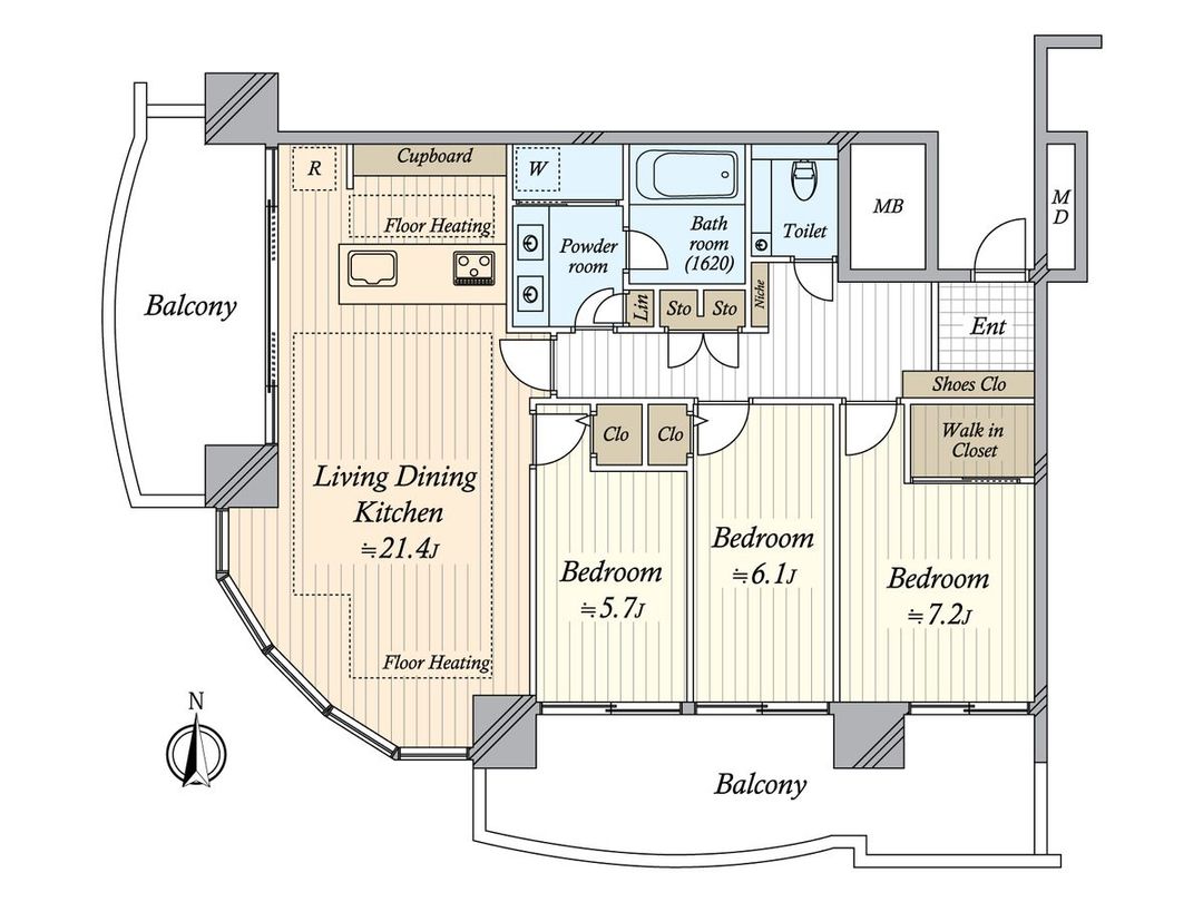 3LDK Apartment in Minato Mirai, Yokohama – 93.54 sqm - Thumbnail 3