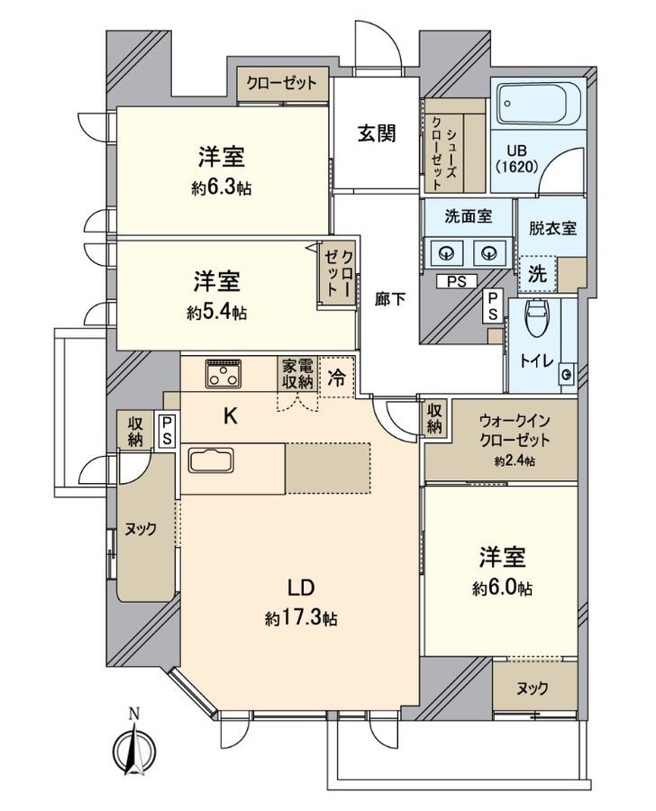 3LDK 95.89sqm Apartment in Okayama City Kita-ku - Thumbnail 3
