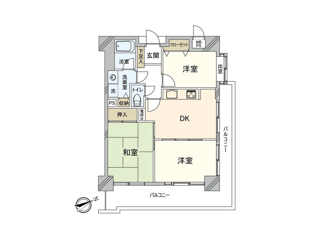 3DK Apartment for Sale in Sagamihara - Lions Mansion Hashimoto Minami - Thumbnail 2