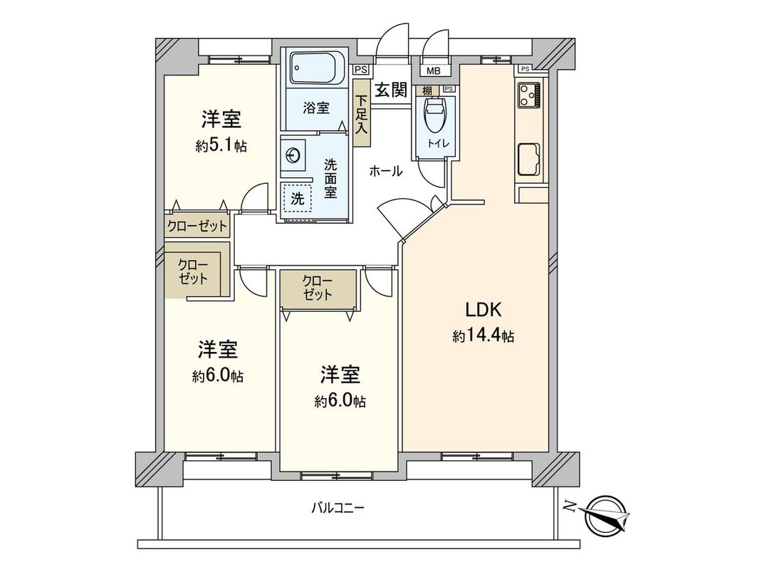 3LDK Apartment for Sale in Minami Ward, Fukuoka City - Thumbnail 3
