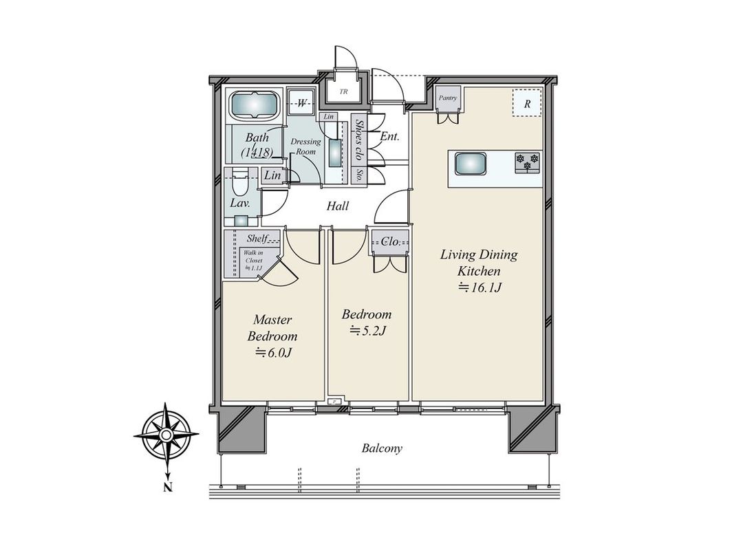 Park Court Hamarikyu The Tower 2LDK Apartment in Minato, Tokyo - Thumbnail 3
