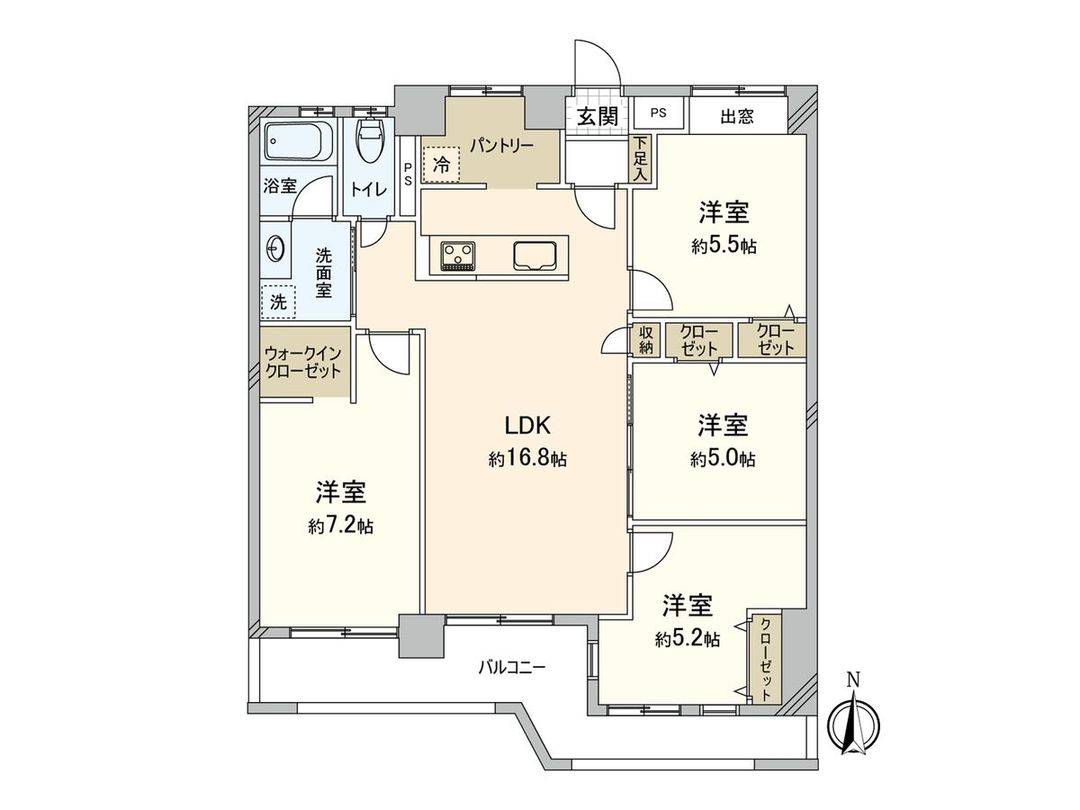 4LDK Apartment in Nonoba Danchi, Yokohama - 83.8 sqm - Thumbnail 3
