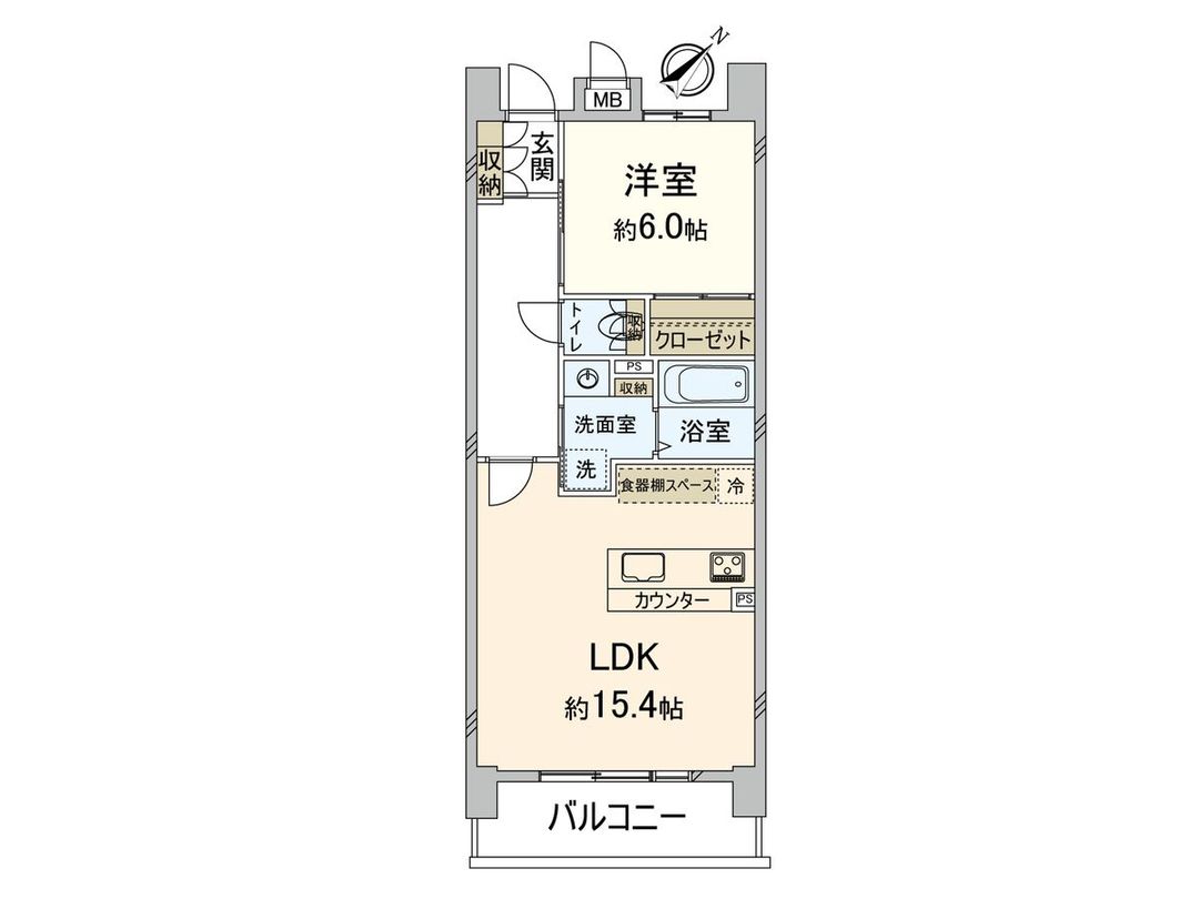 1LDK Apartment in Sumiyoshi, Hakata-ku, Fukuoka City - Thumbnail 3