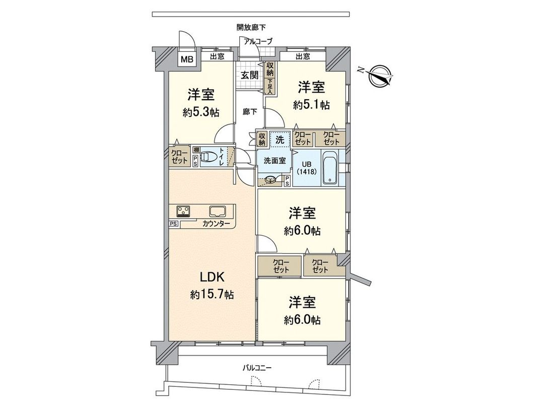 4LDK Apartment for Sale in Fukutsu City, Fukuoka – 83.3 sqm - Thumbnail 3