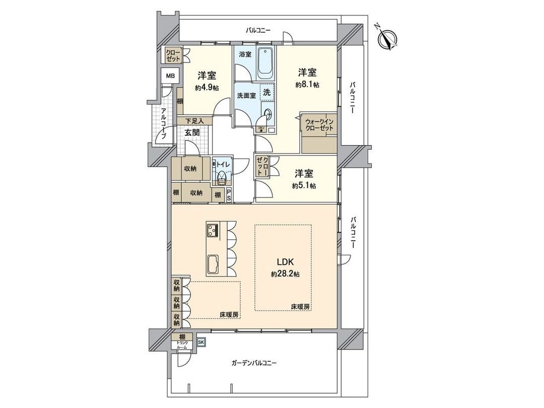 3LDK Apartment for Sale in Island City, Fukuoka City - Thumbnail 3