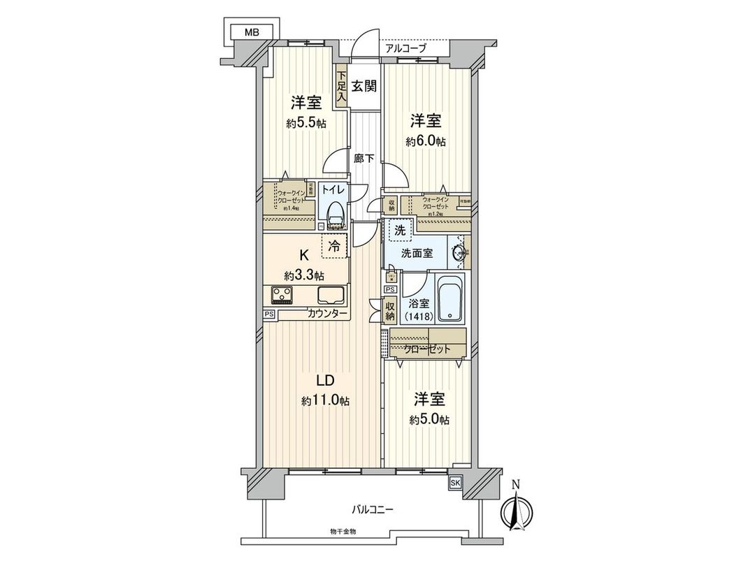 Duo Hills Fuchu Tamagawa 3LDK Apartment for Sale in Tokyo - Thumbnail 3