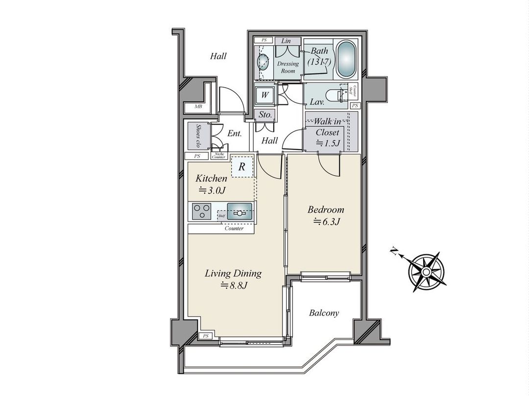 1LDK Apartment for Sale in Mita, Minato-ku, Tokyo - Thumbnail 3