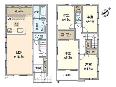 Newly Built 4LDK House in Maibaru, Higashi-ku, Fukuoka — Floorplan, Higashi, Fukuoka