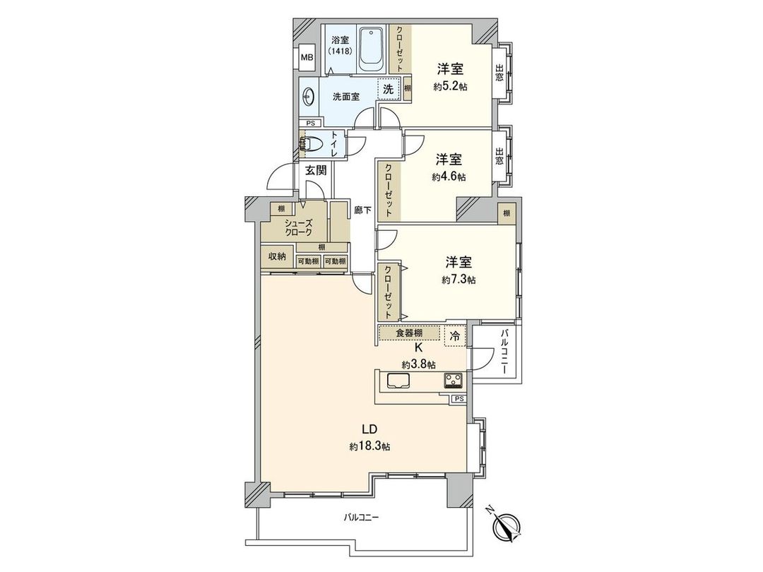 Renovated 3LDK Corner Apartment in Yokohama's Isogo Ward - Thumbnail 3