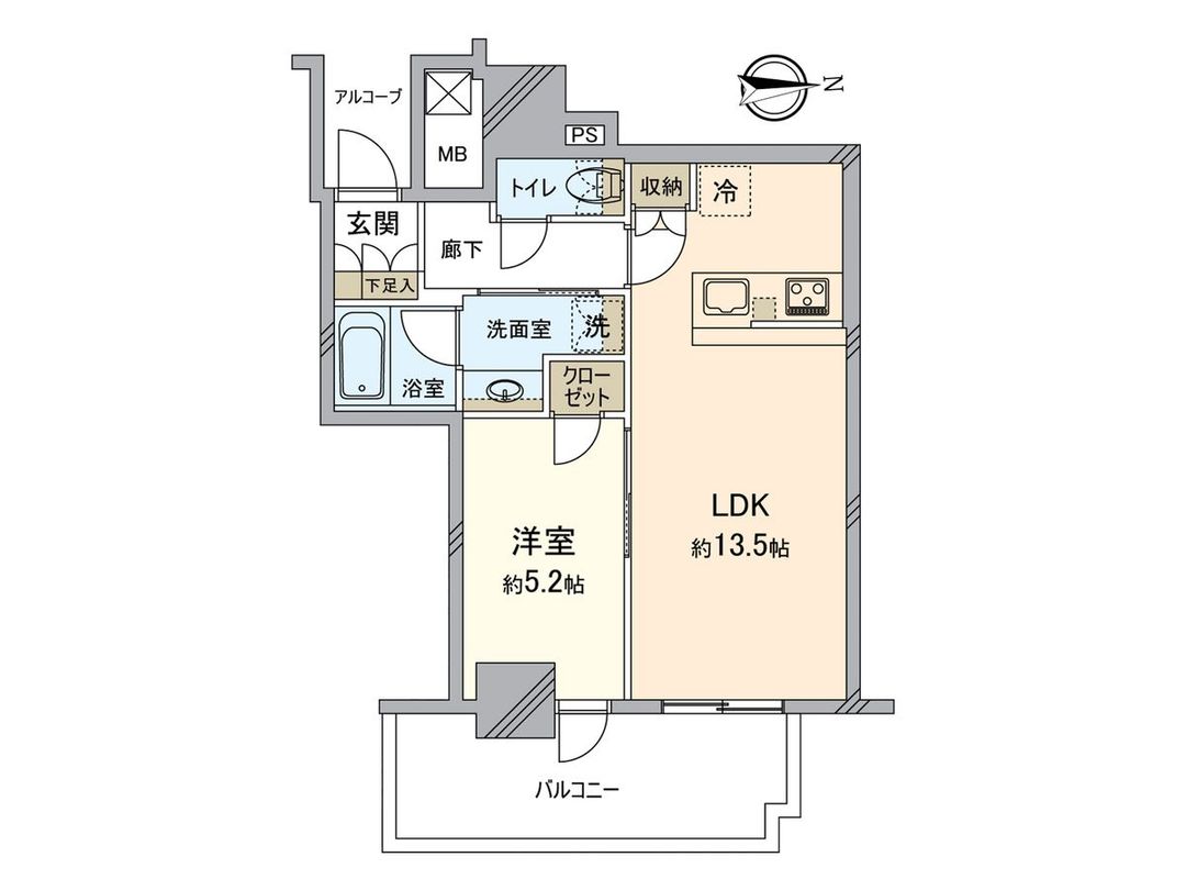 1LDK Apartment in Shieria Tower Osaka Horie, Minami-Horie - Thumbnail 3