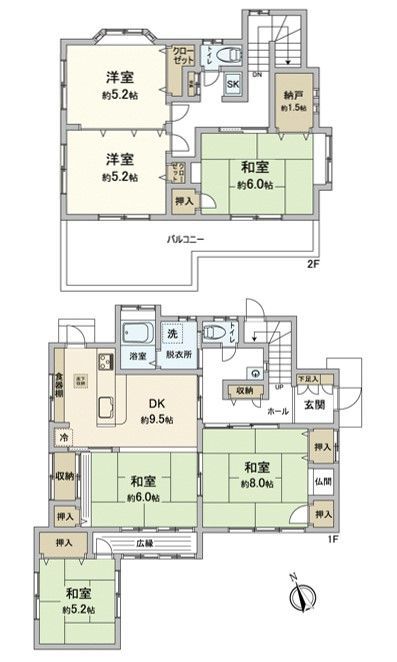 6DK Detached House for Sale in Shime, Fukuoka - 119.65 sqm - Thumbnail 3