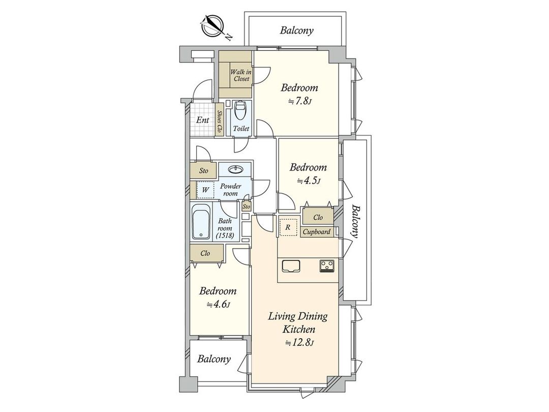 3LDK Apartment for Sale in Meguro, Tokyo - 71.2 sqm - Thumbnail 2