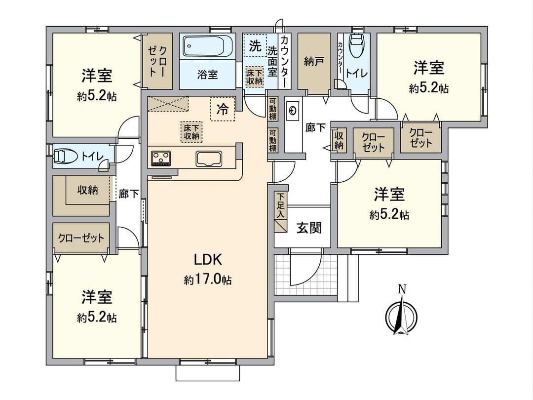 New 4LDK Single-Story House in Kasugai, Aichi - Thumbnail 3