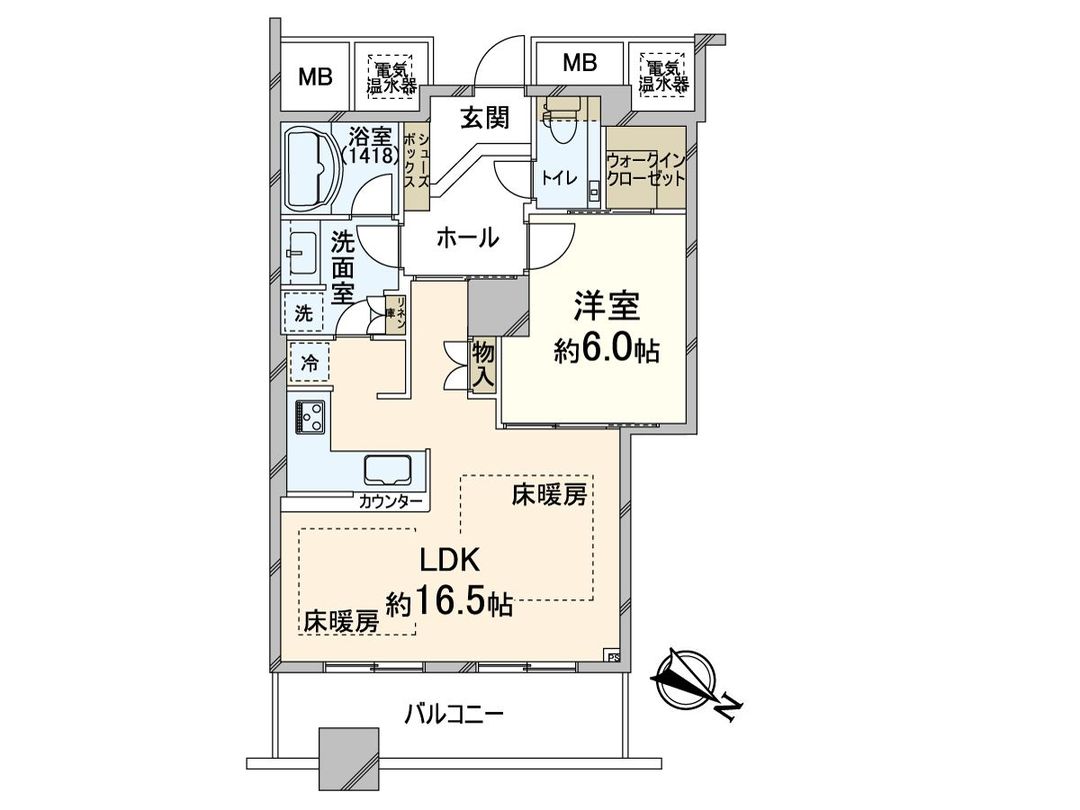 1LDK Apartment for Sale in Fukushima, Osaka - 55.11 sqm - Thumbnail 2