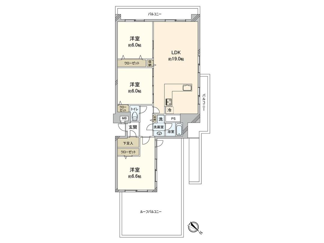 3LDK Apartment in Hakata-ku, Fukuoka – 83.82 sqm, Renovated - Thumbnail 3