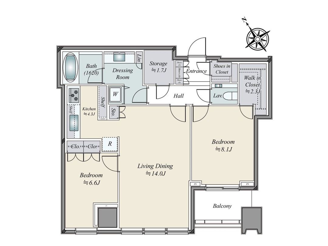 2LDK Apartment for Sale in Minato-ku, Tokyo - 80.3 sqm - Thumbnail 3