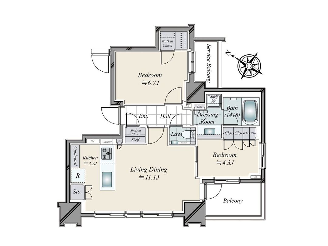 Brands Shibuya Yoyogi Park 2LDK Apartment for Sale in Tomigaya - Thumbnail 3