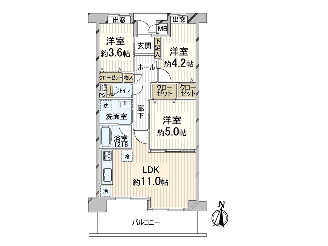 3LDK Apartment for Sale in Yodogawa-ku, Osaka, 56.21 sqm - Thumbnail 3