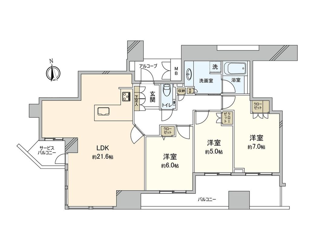3LDK Apartment in City Tower Gran Tennoji, Osaka - Thumbnail 3