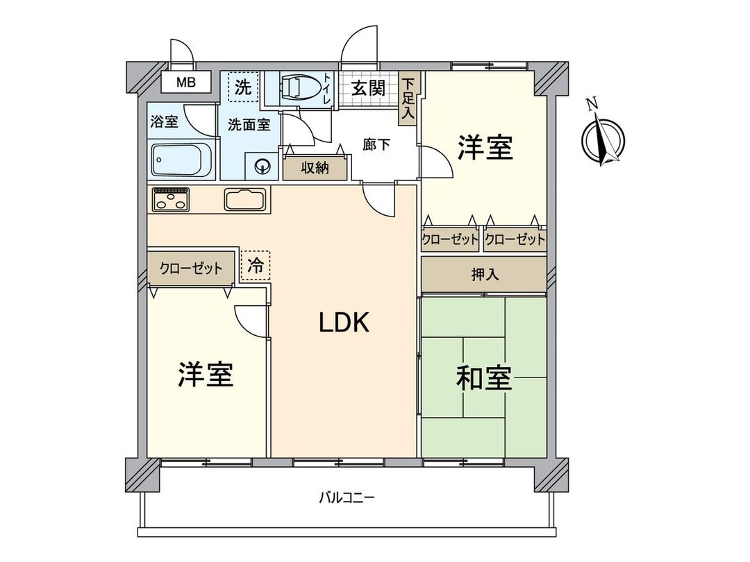 Renovated 3LDK Apartment in Shingu, Fukuoka - 69.54 sqm - Thumbnail 3