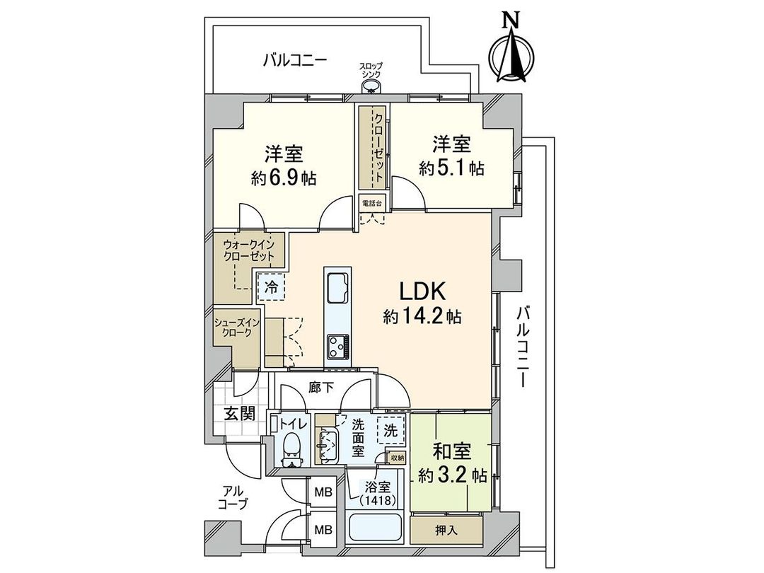3LDK Apartment for Sale in Fujisawa, Mio Castelo Shonandai - Thumbnail 3