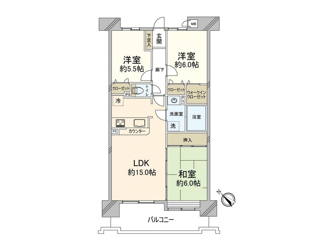 3LDK Apartment for Sale in Fukuoka Chuo Ward, 72.8 sqm - Thumbnail 3