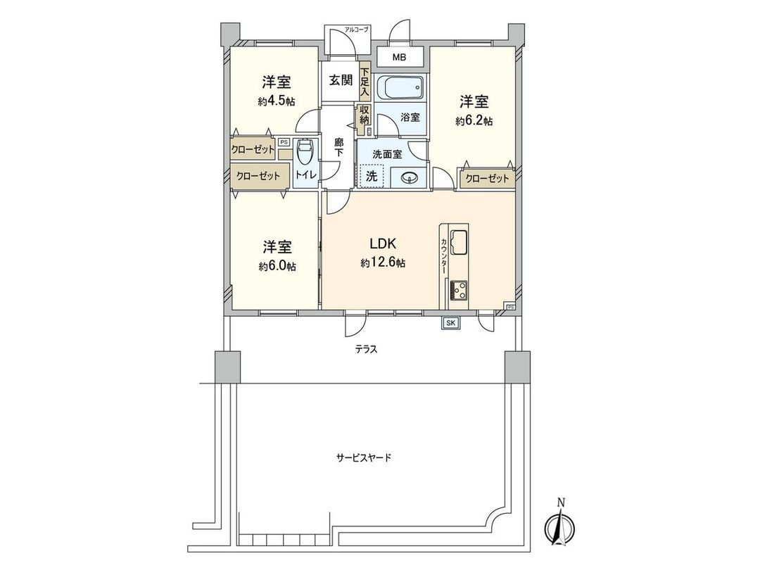 Prestige 15-Ban Kan Tsurumi Ryokuchi 3LDK Apartment for Sale - Thumbnail 3